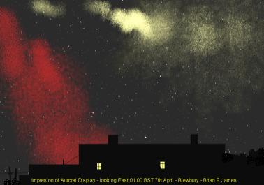 Aurora, eastern sky sketch