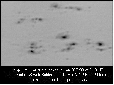 large sunspot group CCD image