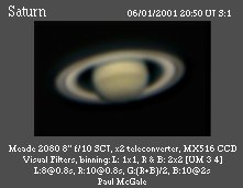 Colour CCD image of Saturn