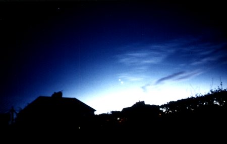 Venus, Jupiter and Saturn, 22 February 1999 (photo)