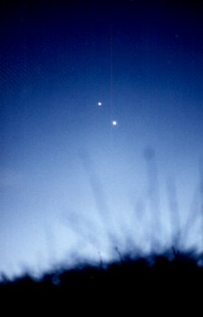 Venus and Jupiter, 22 February 1999 (photo)