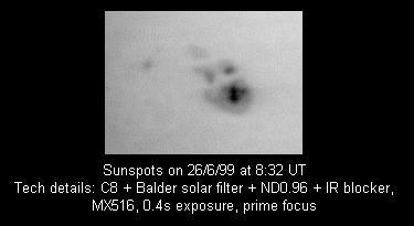 small sunspot group CCD image